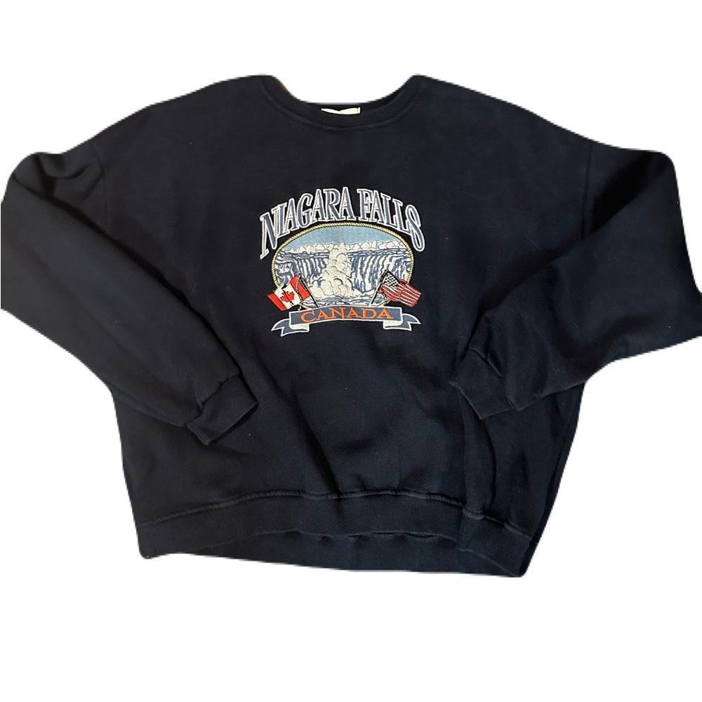 Navy Embroidered Niagara Falls Navy Sweatshirt Size M